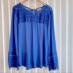 Forgotten Grace long sleeve blouse with lace